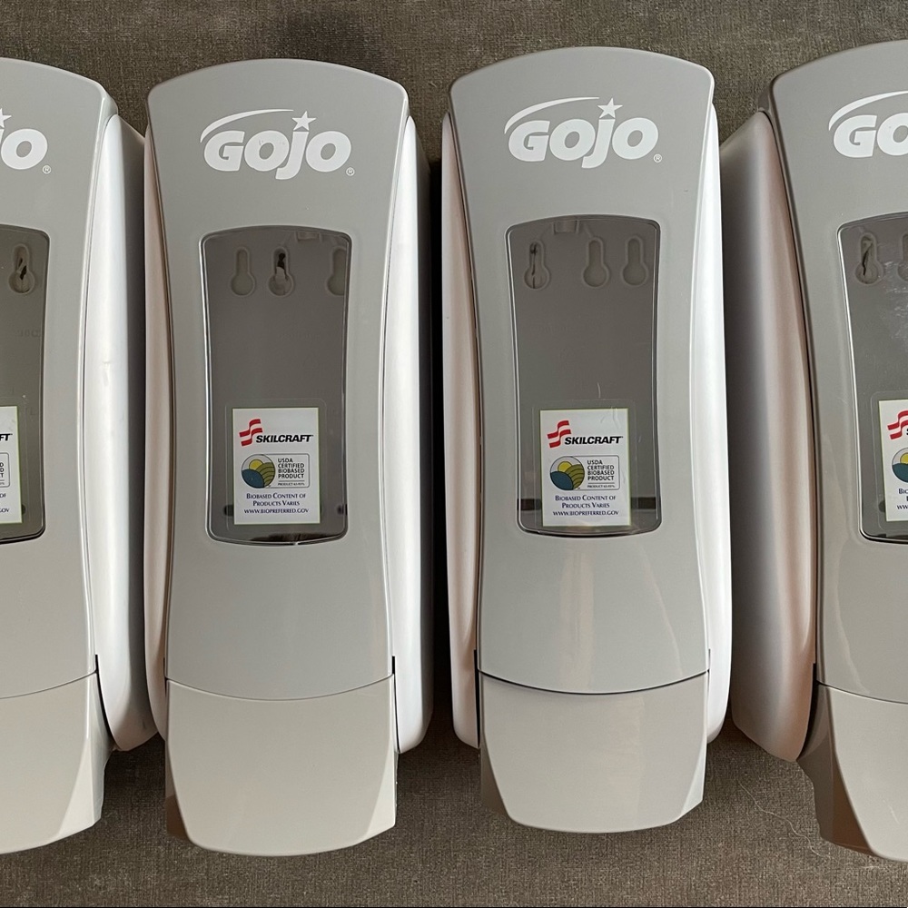 *SET OF FOUR* Soap Dispenser: GOJO, Foam, 1,250 mL Refill Size, Gray.